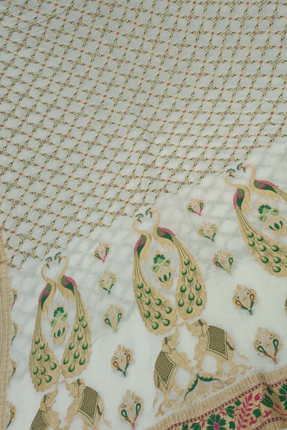 Dazzling Dyeable Banarasi Handloom Pure Tussar Georgette Saree - Luxurion World