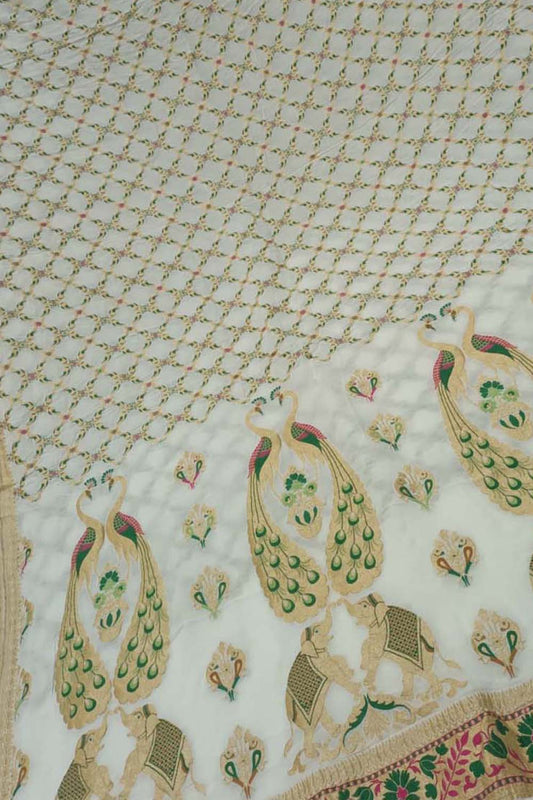 Dazzling Dyeable Banarasi Handloom Pure Tussar Georgette Saree - Luxurion World