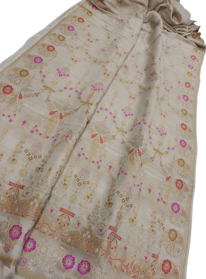 Dazzling Dyeable Banarasi Handloom Pure Tussar Georgette Saree - Luxurion World