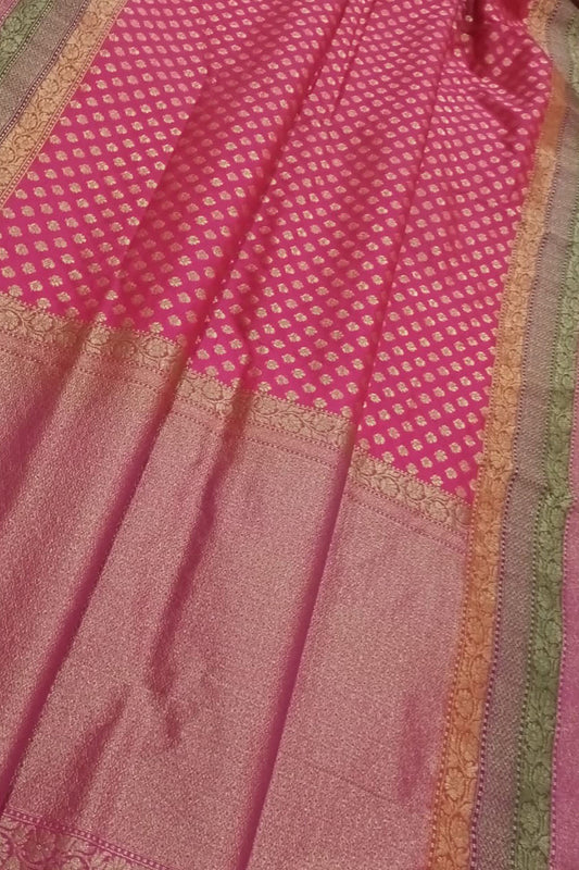 Elegant Pink Banarasi Silk Saree: A Timeless Classic - Luxurion World