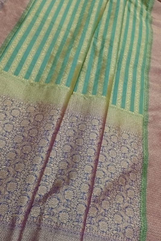 Enchanting Green Banarasi Silk Saree: A Timeless Elegance - Luxurion World