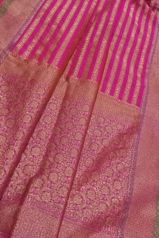 Elegant Pink Banarasi Silk Saree: A Timeless Classic - Luxurion World