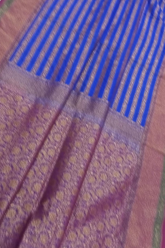 Elegant Blue Banarasi Silk Saree: Traditional Charm with a Modern Twist - Luxurion World