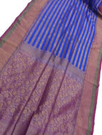 Elegant Blue Banarasi Silk Saree: Traditional Charm with a Modern Twist - Luxurion World