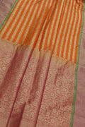 Elegant Orange Banarasi Silk Saree: Traditional Charm with a Modern Twist - Luxurion World