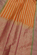 Elegant Orange Banarasi Silk Saree: Traditional Charm with a Modern Twist - Luxurion World