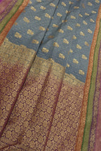 Elegant Grey Banarasi Silk Saree: Timeless Beauty - Luxurion World