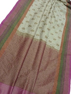 Elegant Off White Banarasi Silk Saree: A Timeless Classic - Luxurion World