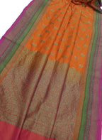Elegant Orange Banarasi Silk Saree: A Timeless Classic - Luxurion World