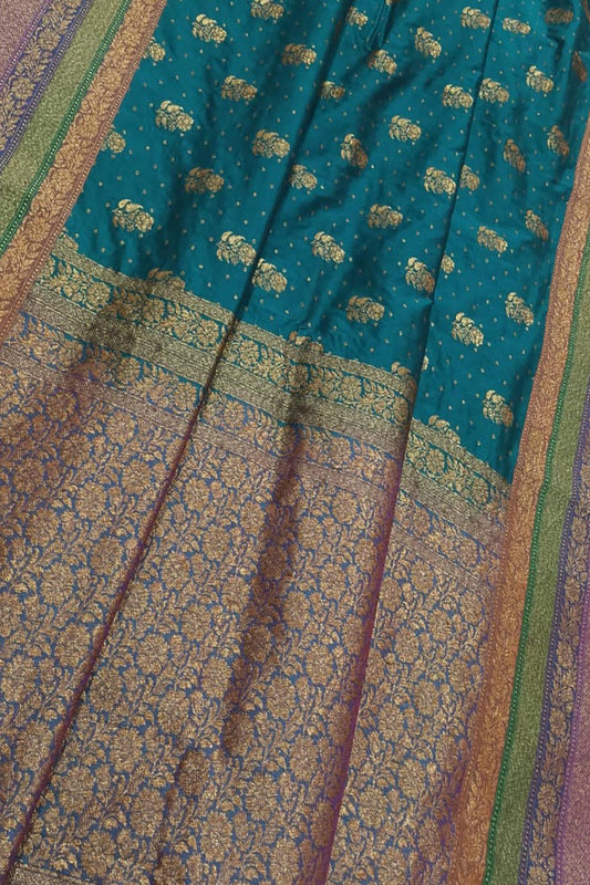Elegant Blue Banarasi Silk Saree: Traditional Charm with a Modern Twist