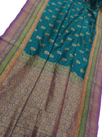 Elegant Blue Banarasi Silk Saree: Traditional Charm with a Modern Twist - Luxurion World