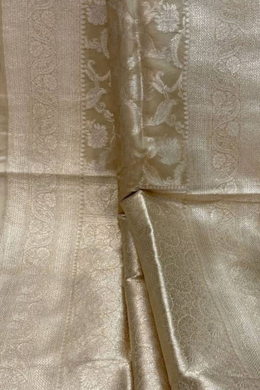 Pastel Banarasi Handloom Pure Katan Silk Saree