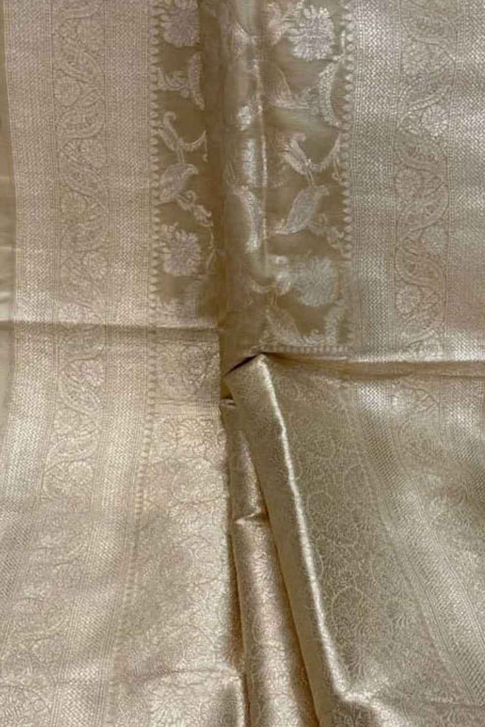 Pastel Banarasi Handloom Pure Katan Silk Saree - Luxurion World