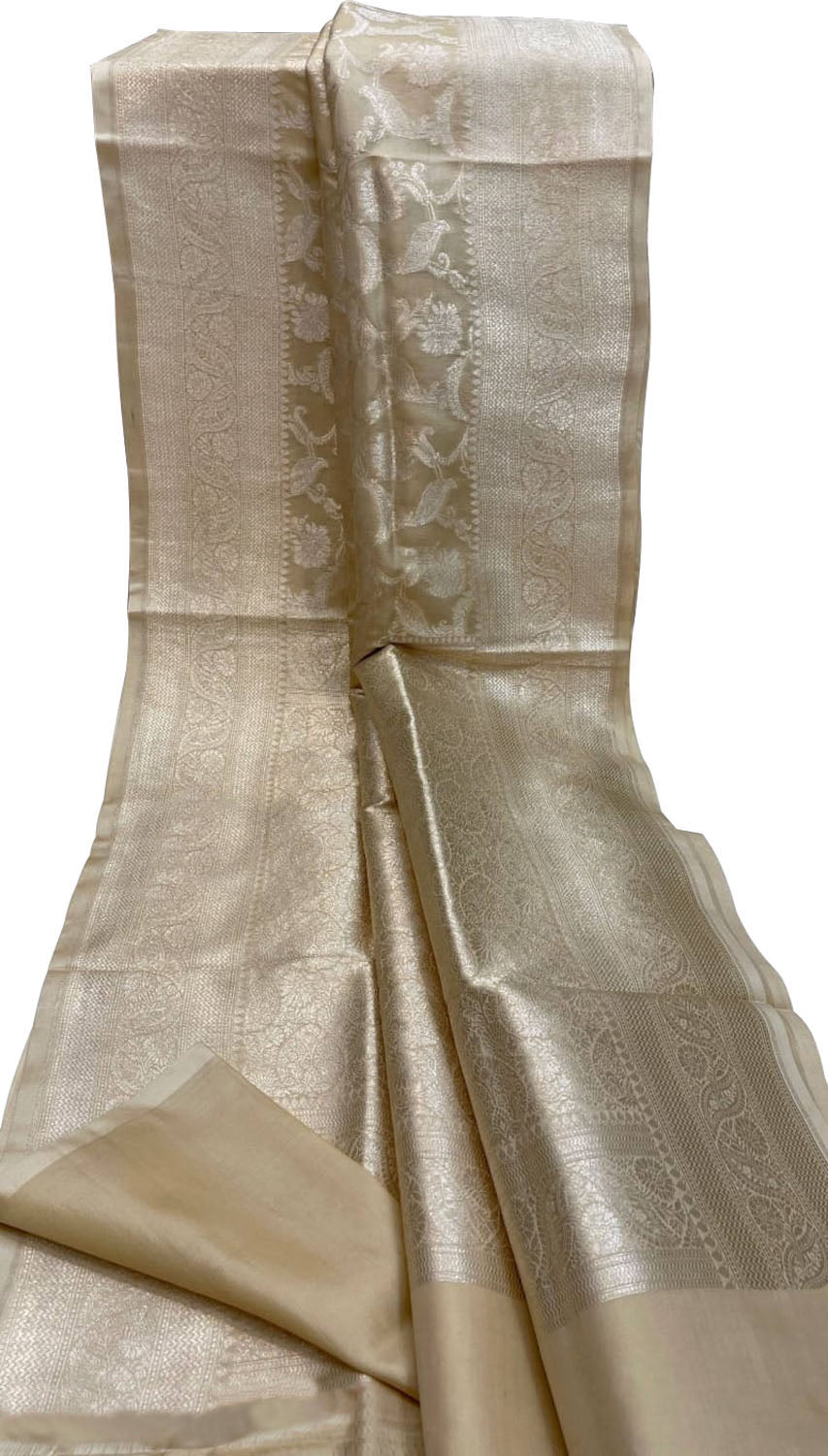 Pastel Banarasi Handloom Pure Katan Silk Saree - Luxurion World