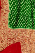 Green Handloom Banarasi Khaddi Georgette Saree - Luxurion World