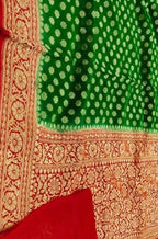 Green Handloom Banarasi Khaddi Georgette Saree - Luxurion World