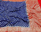 Blue Handloom Banarasi Khaddi Georgette Saree - Luxurion World