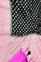 Black Handloom Banarasi Khaddi Georgette Saree - Luxurion World