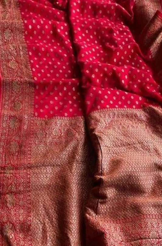 Pink Handloom Banarasi Khaddi Georgette Saree - Luxurion World