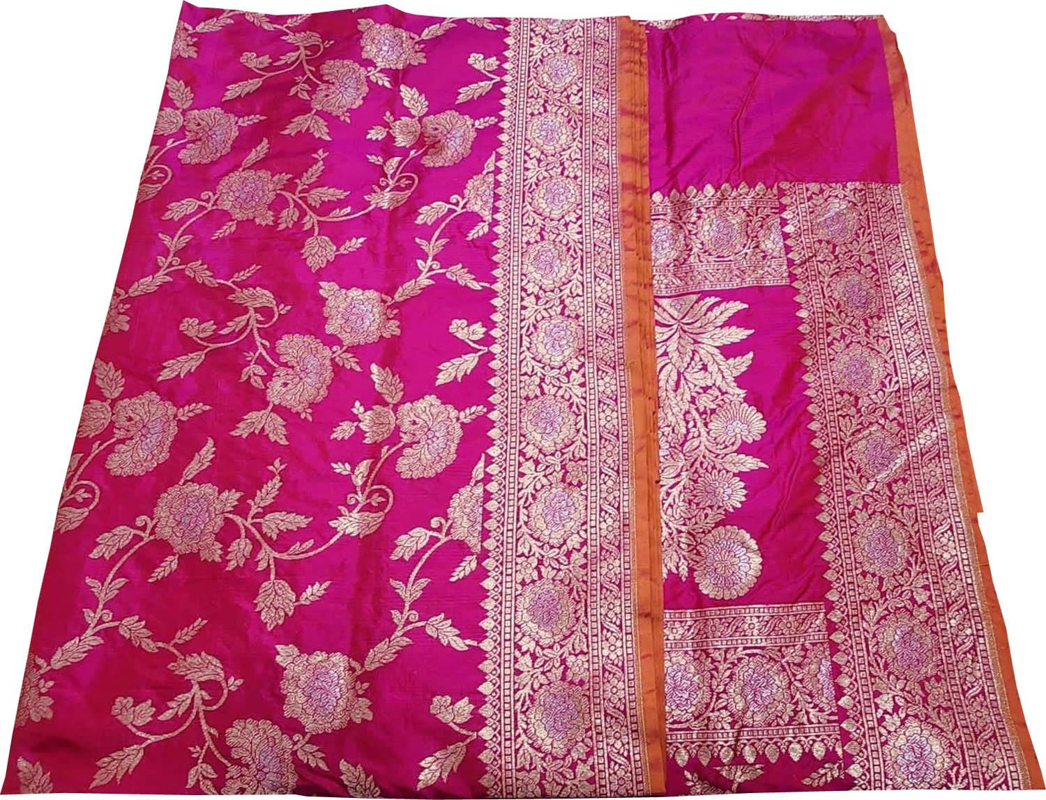 Pink Banarasi Handloom Pure Katan Silk Saree - Luxurion World