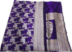 Purple Banarasi Handloom Pure Katan Silk Saree - Luxurion World