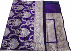Purple Banarasi Handloom Pure Katan Silk Saree - Luxurion World
