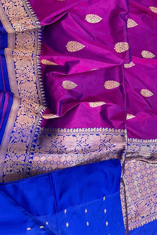 Elegant Purple Banarasi Silk Saree: A Woven Masterpiece - Luxurion World