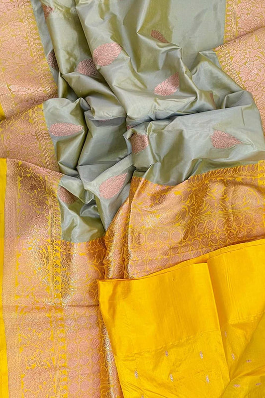 Elegant Green Banarasi Katan Silk Saree: A Timeless Classic - Luxurion World