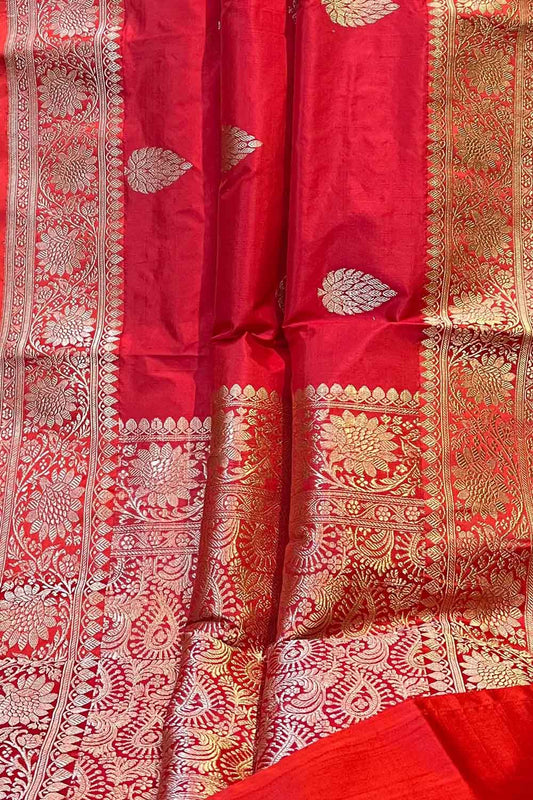 Exquisite Pink Banarasi Handloom Silk Saree