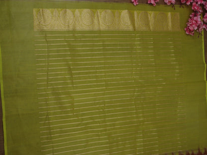 Yellow Handloom Banarasi Pure Kora Silk Saree - Luxurion World