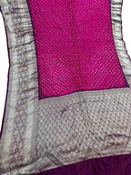 Exquisite Pink Kanjeevaram Bandhani Pure Silk Saree - Luxurion World