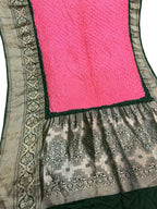 Exquisite Pink Kanjeevaram Bandhani Pure Silk Saree - Luxurion World