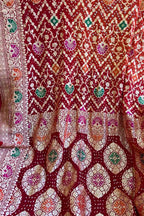 Elegant Red Banarasi Bandhani Meenakari Georgette Saree - Luxurion World