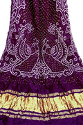 Purple Bandhani Pure Gajji Silk Rai Bhandhej Dupatta - Luxurion World
