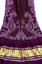 Purple Bandhani Pure Gajji Silk Rai Bhandhej Dupatta - Luxurion World