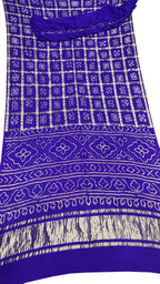Stunning Blue Bandhani Gajji Silk Gharchola Saree with Intricate Work - Luxurion World