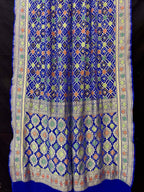 Blue Banarasi Bandhani Pure Georgette Meenakari Saree - Luxurion World