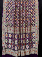 Purple Banarasi Bandhani Pure Georgette Meenakari Saree - Luxurion World