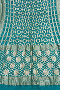 Blue Banarasi Bandhani Pure Georgette Saree - Luxurion World