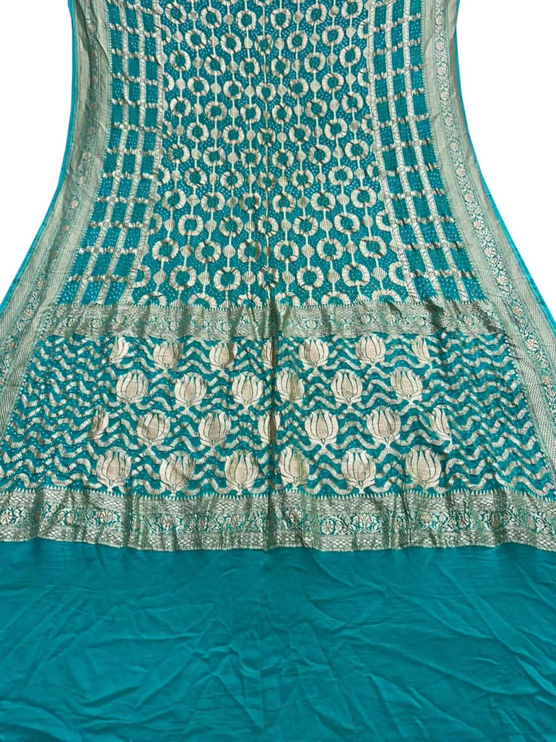 Blue Banarasi Bandhani Pure Georgette Saree - Luxurion World