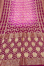 Pink Banarasi Bandhani Pure Georgette Saree - Luxurion World