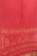 Pink Bandhani Pure Gajji Silk Saree - Luxurion World