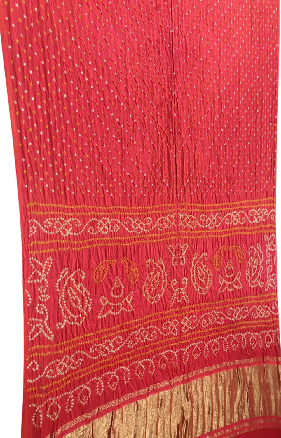 Pink Bandhani Pure Gajji Silk Saree - Luxurion World
