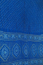 Blue Bandhani Pure Gajji Silk Saree - Luxurion World