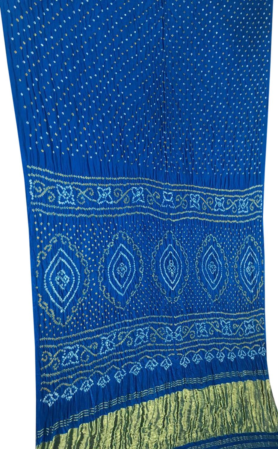 Blue Bandhani Pure Gajji Silk Saree - Luxurion World