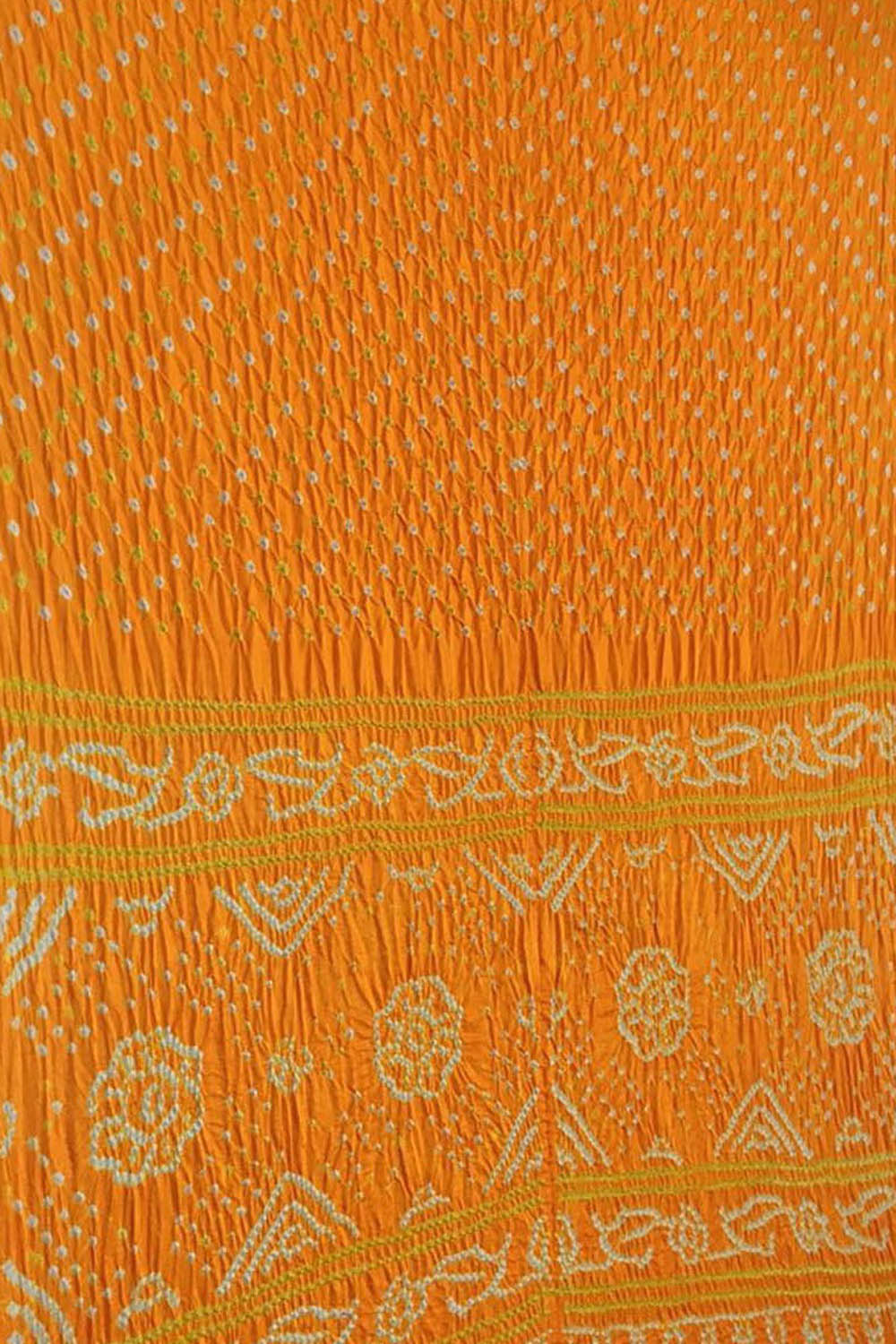 Yellow Bandhani Pure Gajji Silk Saree - Luxurion World