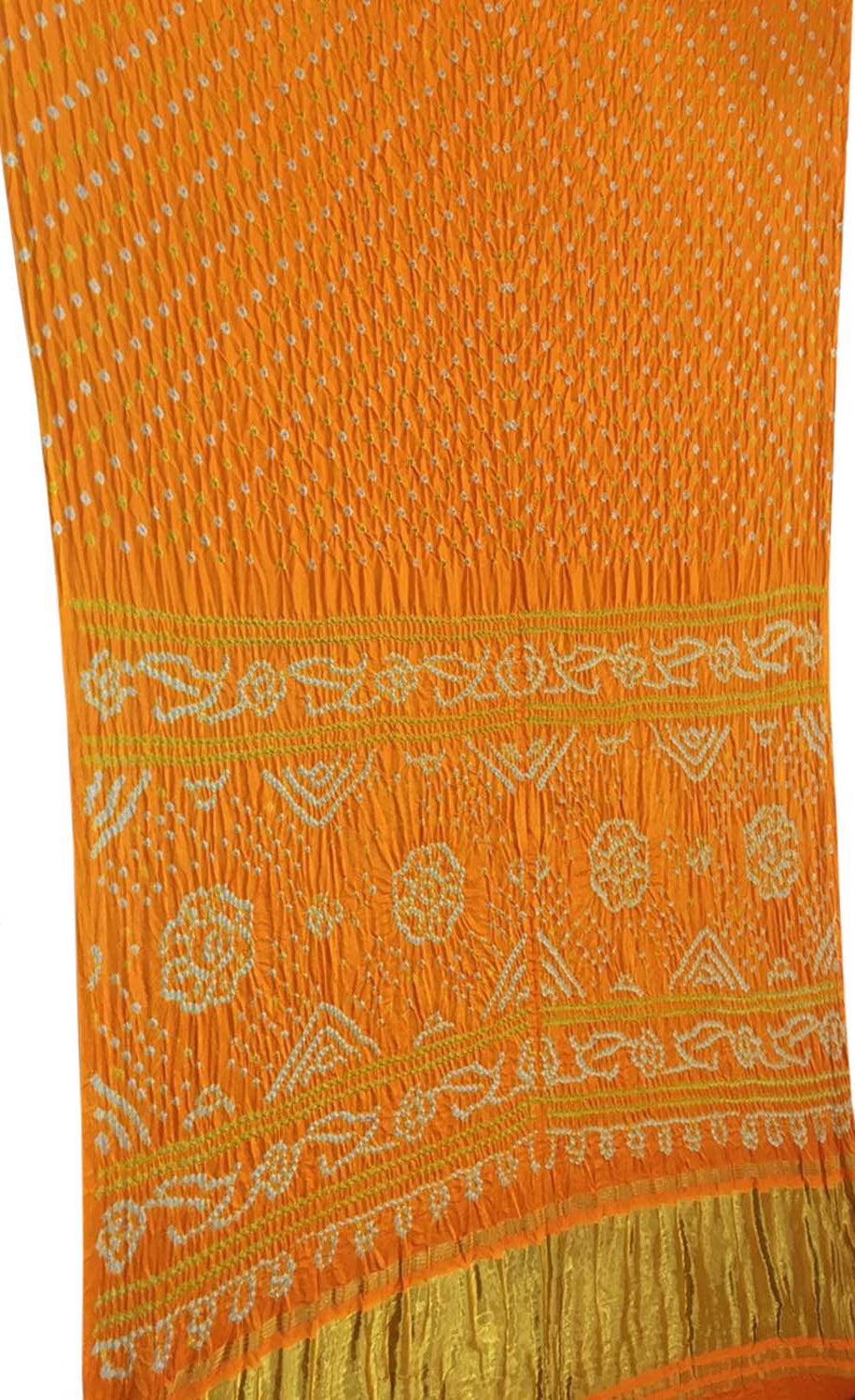 Yellow Bandhani Pure Gajji Silk Saree - Luxurion World