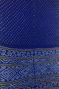 Blue Bandhani Pure Gajji Silk Saree - Luxurion World