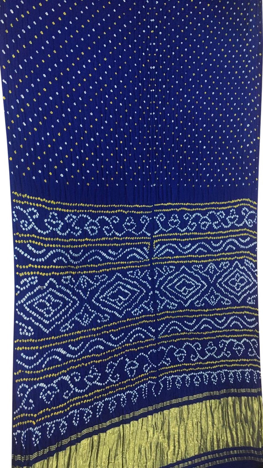 Blue Bandhani Pure Gajji Silk Saree - Luxurion World