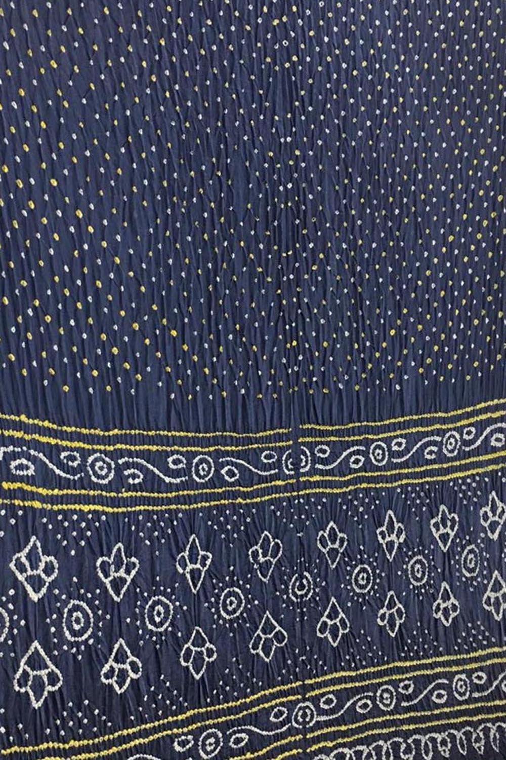 Grey Bandhani Pure Gajji Silk Saree - Luxurion World